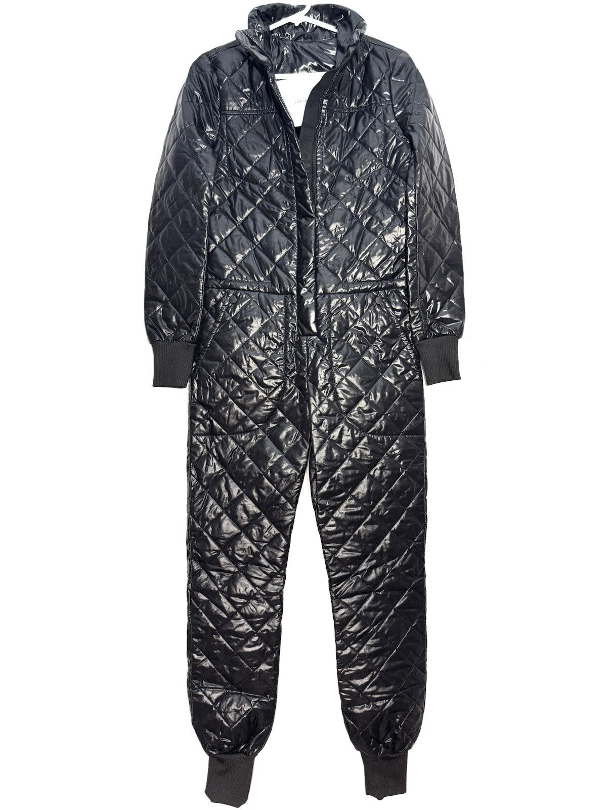 LUXTON Womens Original Quilted Ski Jumpsuit Black (MSRP $850)