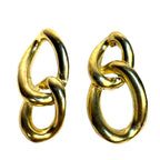 YSSO Womens Twist 24k Gold Plated Chain Drop Earrings (MSRP $385)