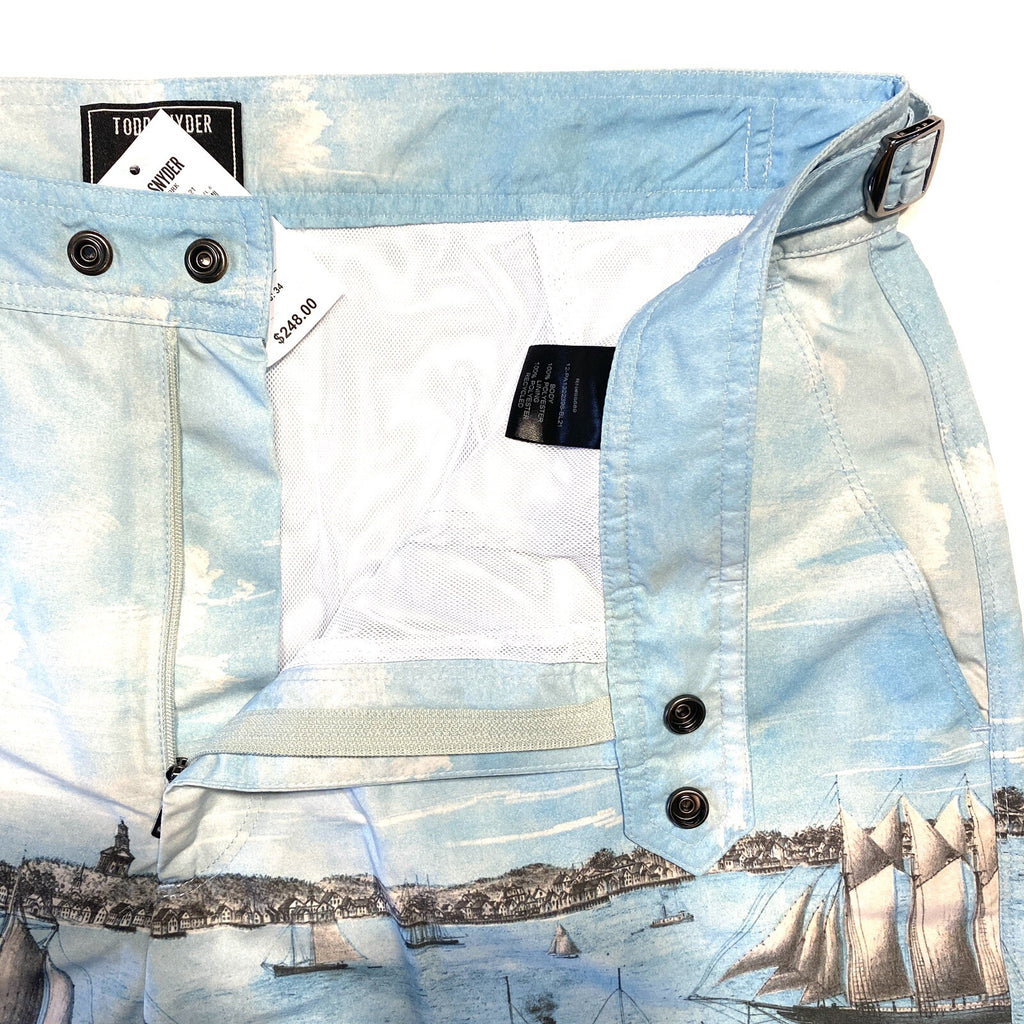 TODD SNYDER x John Derian Harbor Print Tailored Swim Shorts Trunks (MSRP $248)