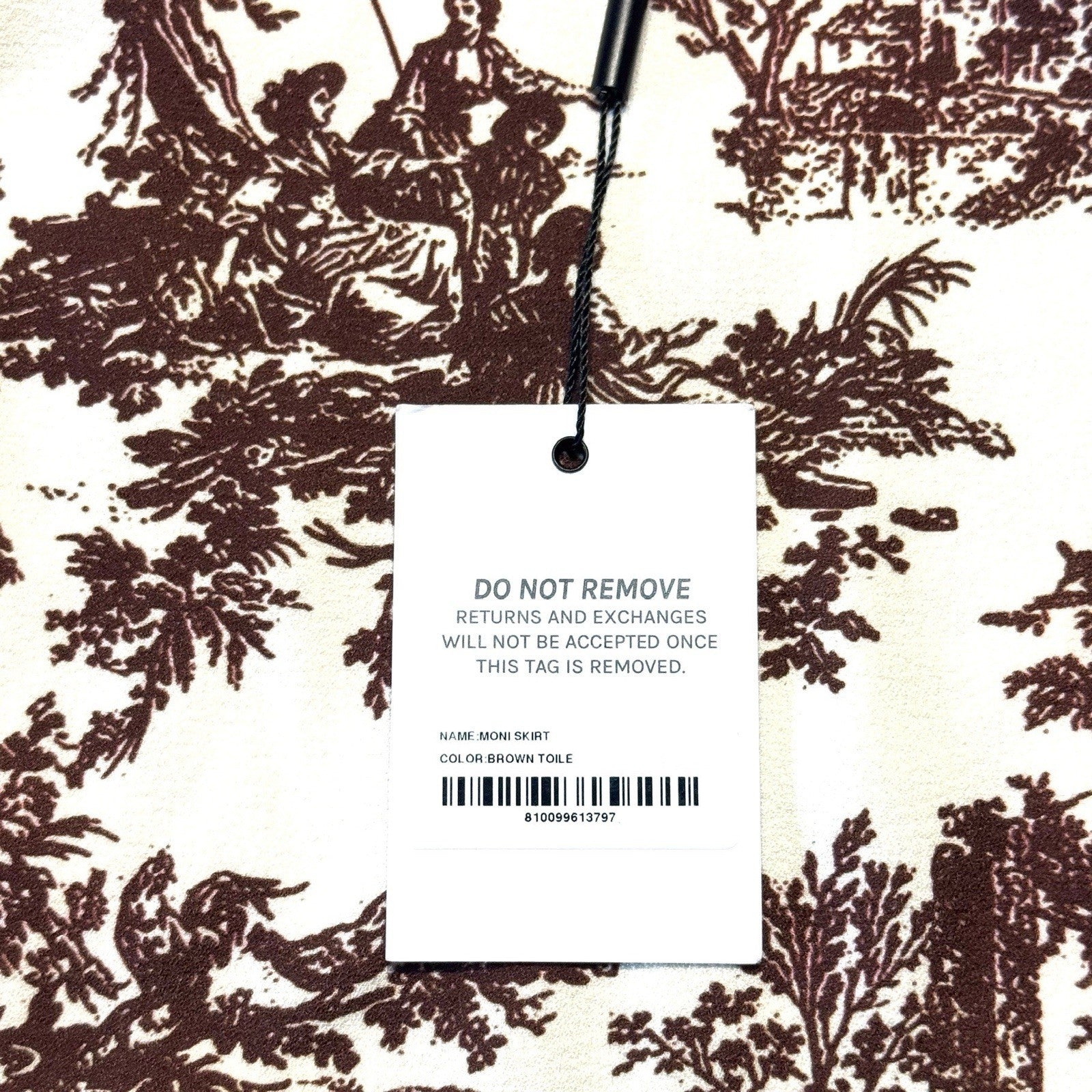 MIAOU Womens Moni Toile Print Maxi Knee Skirt Brown (MSRP $145)