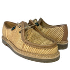 PARABOOT Mens Michael Raphia Woven Straw Leather Derby Shoes Beige (MSRP $615)
