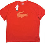 LACOSTE Sport Mens Big and Tall Logo Graphic Croc T Shirt Red Orange (MSRP $75)