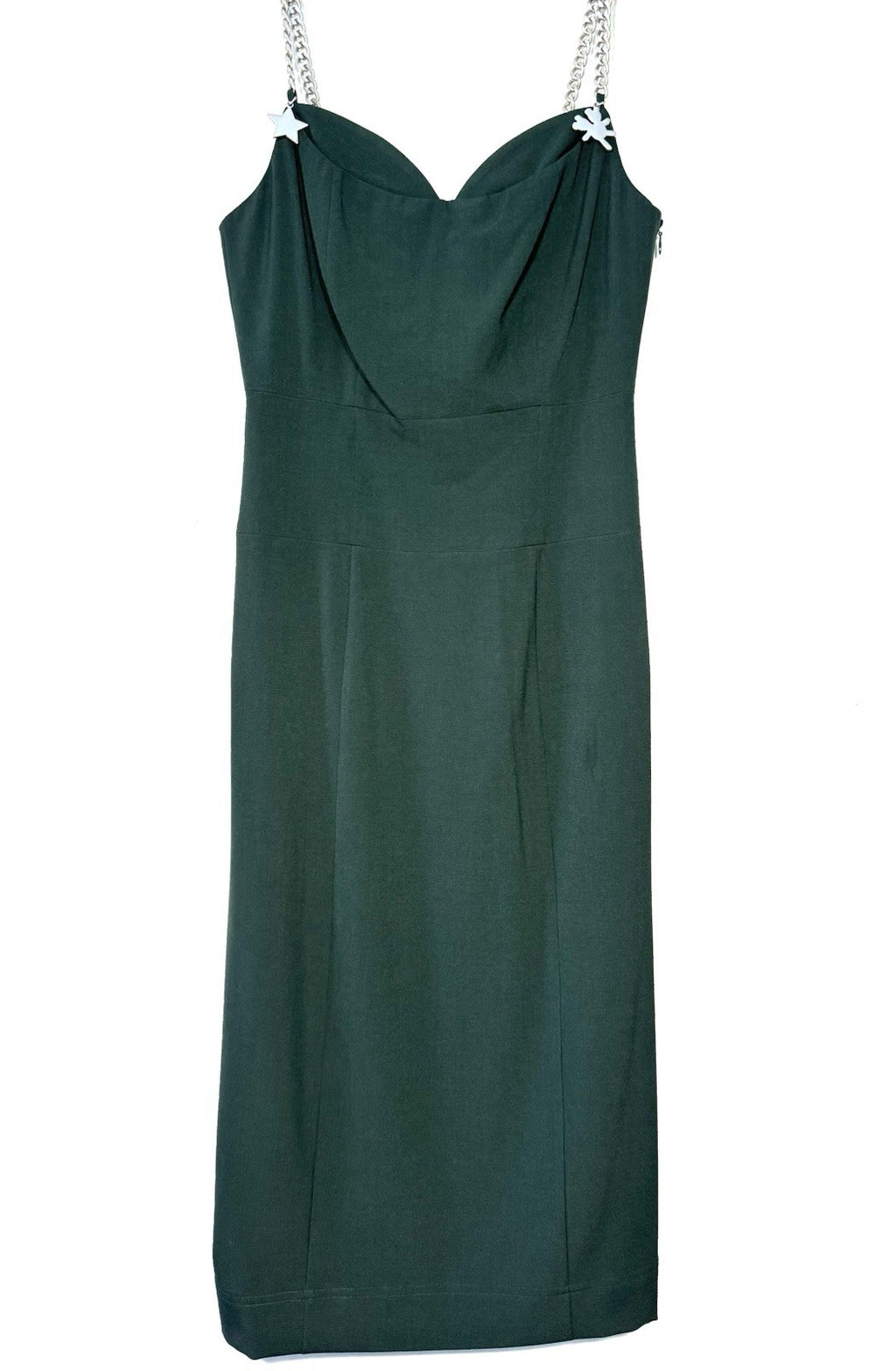 MARC JACOBS Heaven Womens Gridded Charm Chain Strap Dress Green (MSRP $325)