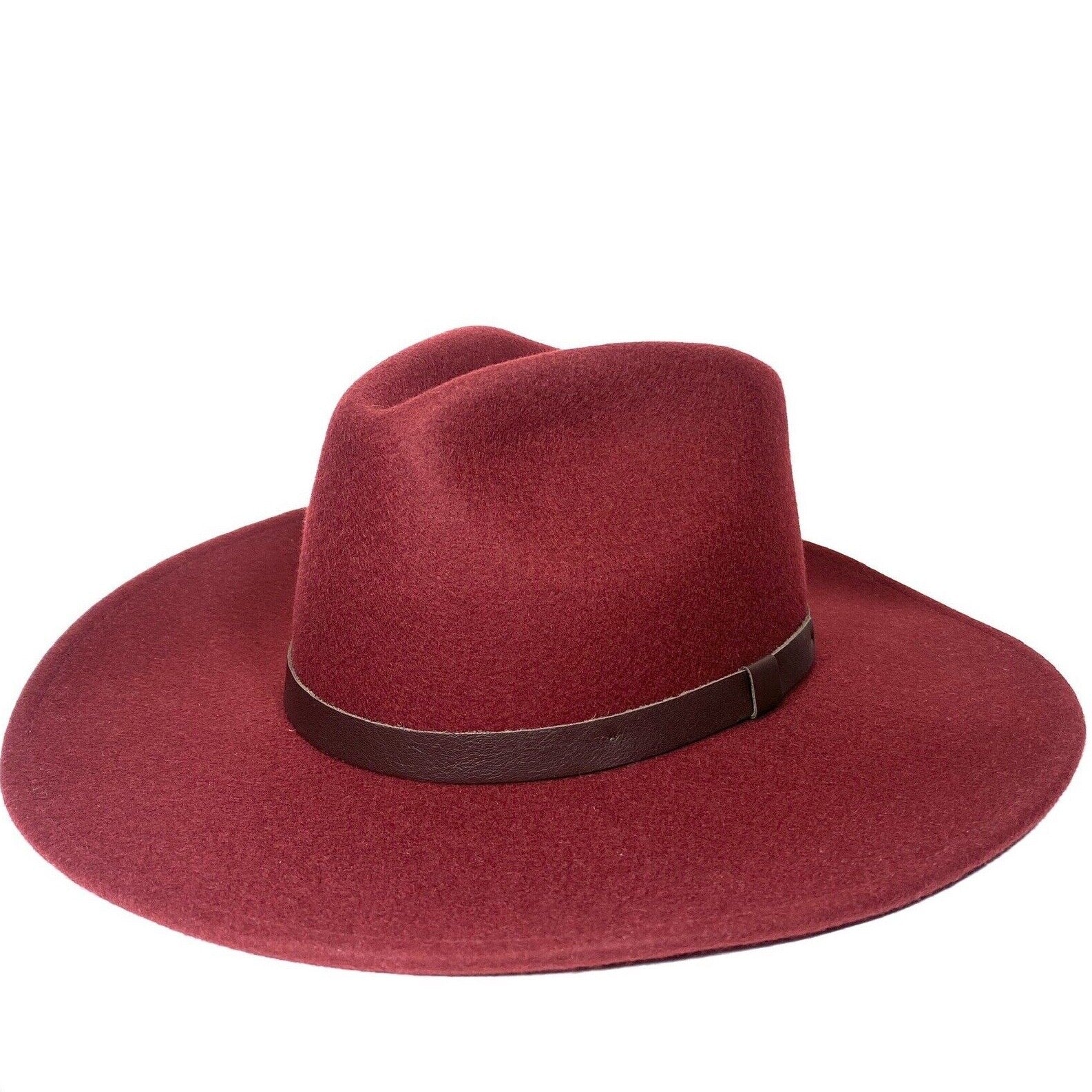 RAG & BONE Womens Ohara Cowboy Wool Felt Hat Burgundy Red (MSRP $295)
