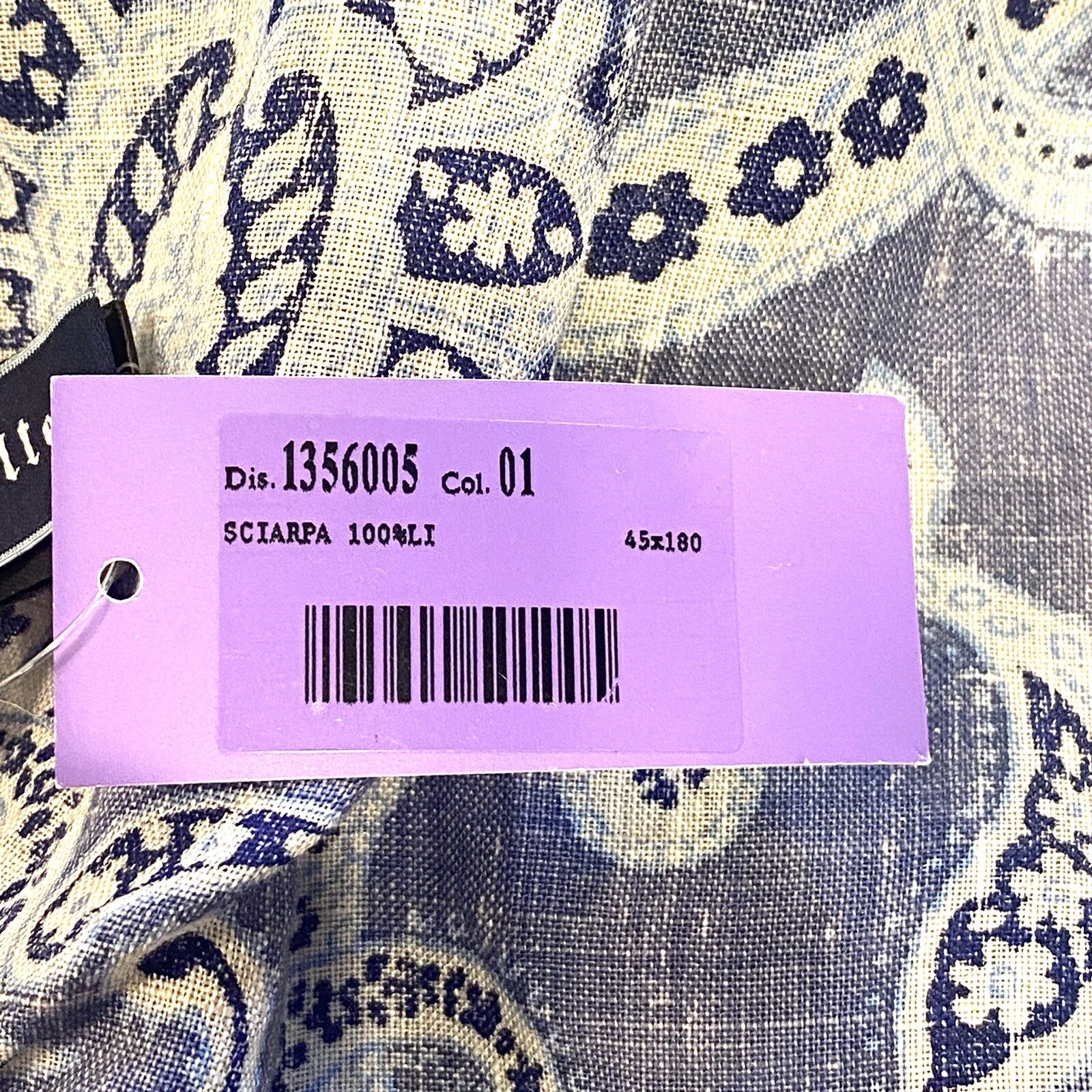 ALTEA Womens Linen Paisley Lightweight Scarf Lavender Blue (MSRP $145)