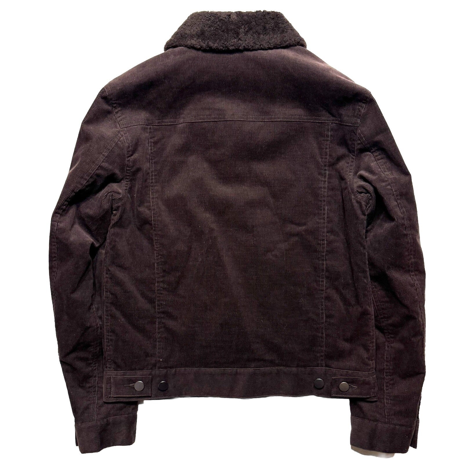 THEORY Mens Neil Corduroy Shearling Collar Trucker Jacket Mink Brown (MSRP $595)
