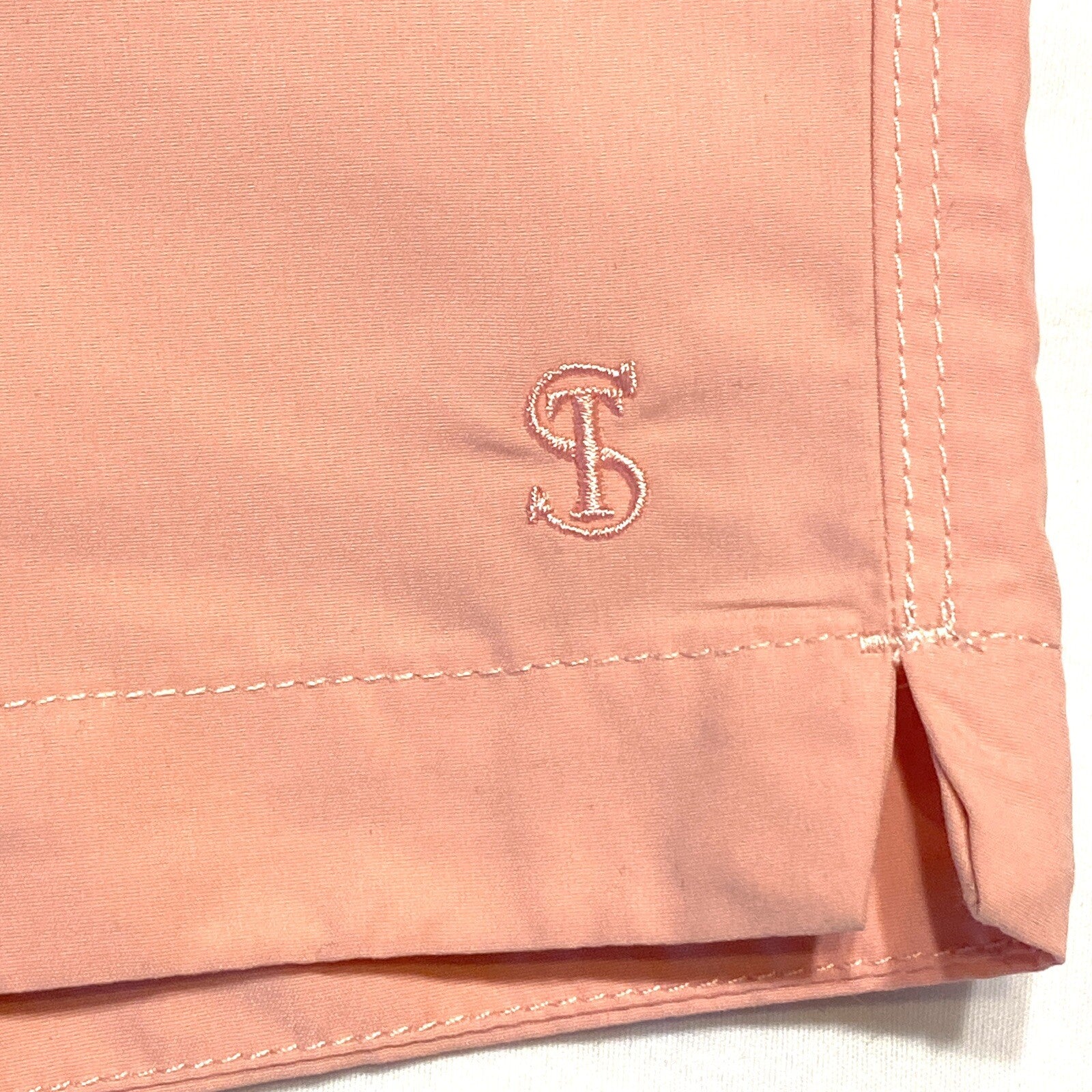 TODD SNYDER Mens 7in Tailored Swim Shorts Trunks Antique Coral Pink (MSRP $228)