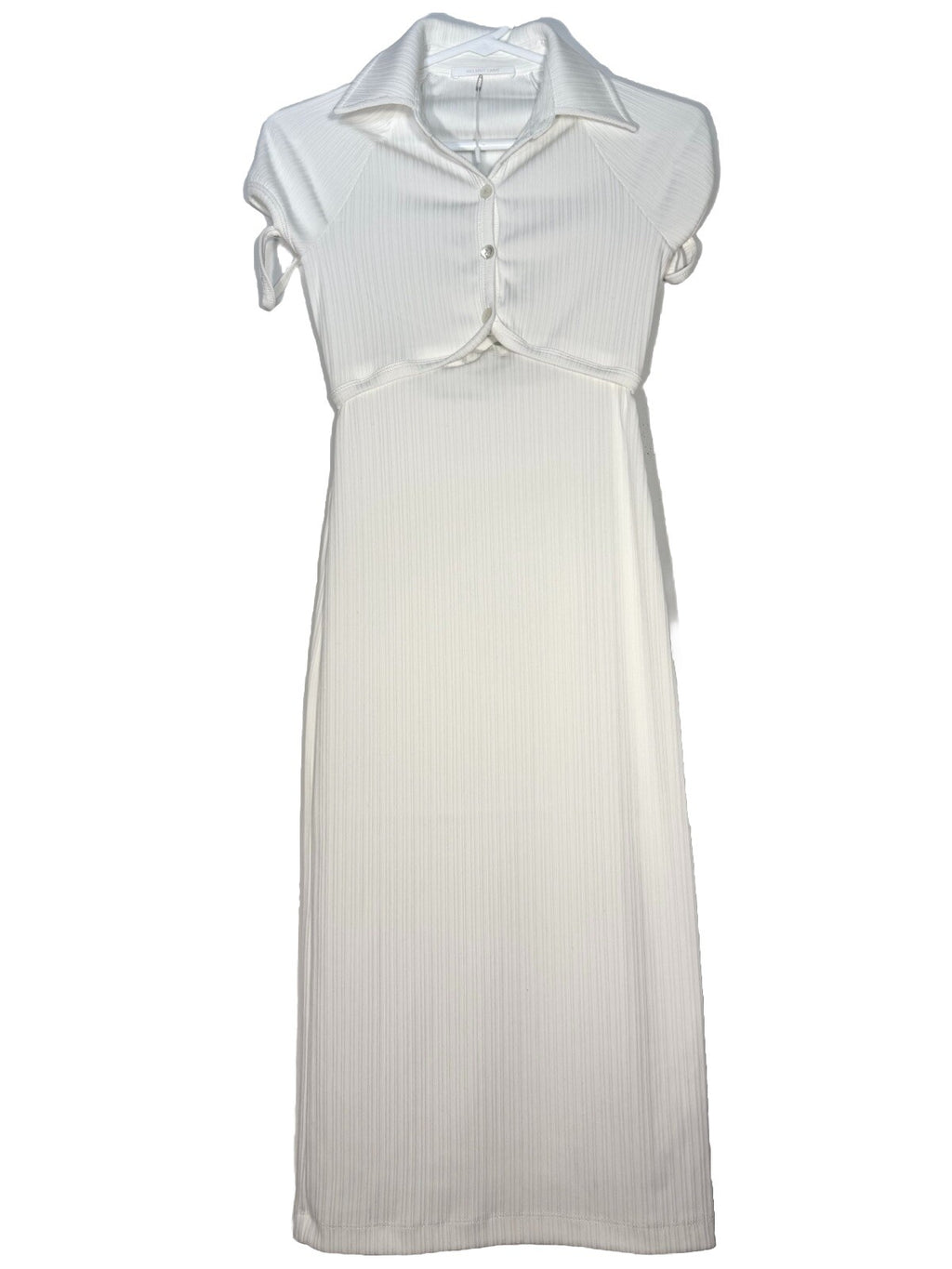 HELMUT LANG Womens Cardigan Short Sleeve Dress White XS (MSRP $295)