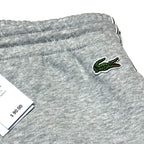 LACOSTE Mens Big and Tall Logo Stripe Fleece Sweat Shorts Grey (MSRP $90)