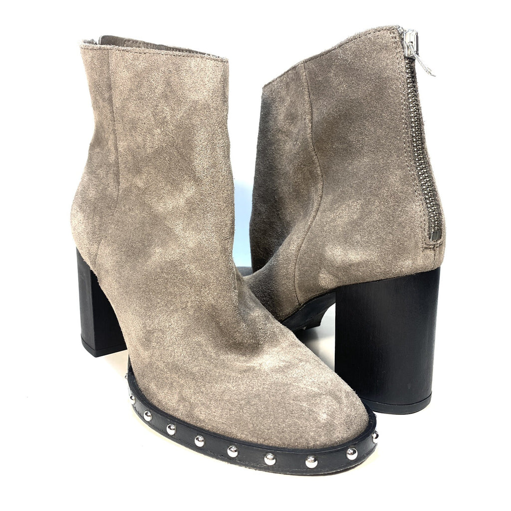 ALL SAINTS Womens Inez Suede Leather Zip Heeled Ankle Boots Grey 36 (MSRP $328)