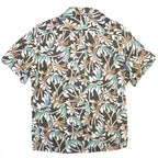 TODD SNYDER Mens Palm Print Camp Collar Short Sleeve Shirt Brown (MSRP $178)