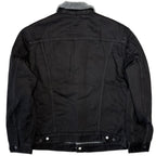 LEVIS Mens Recycled Sherpa Jacket Denim Jean Trucker Jacket Black L (MSRP $150)