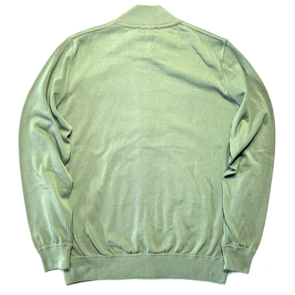 THOM SWEENEY Mens Zip Baseball Collar Cardigan Sweater Sage Green (MSRP $620)