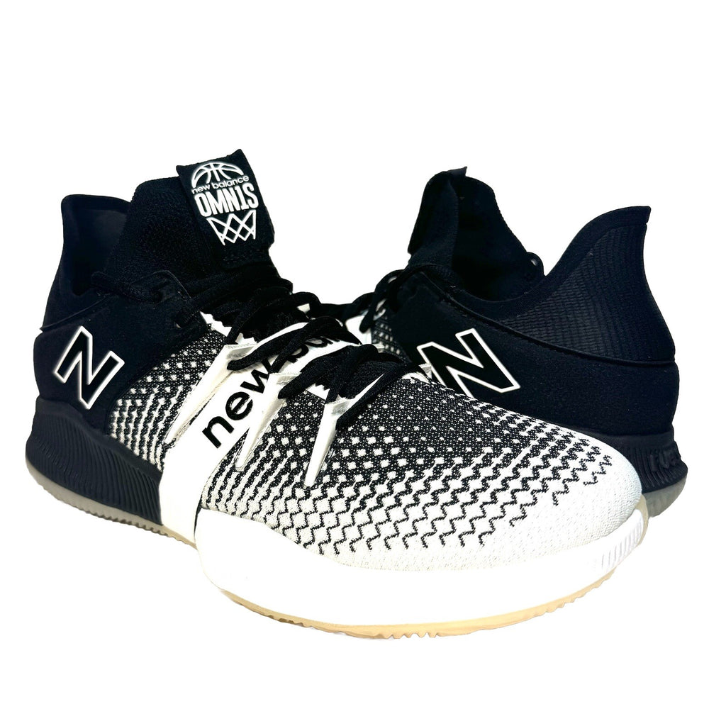 NEW BALANCE Mens Omn1s BBOMNLWB Low Basketball Sneakers Black White (MSRP $140)
