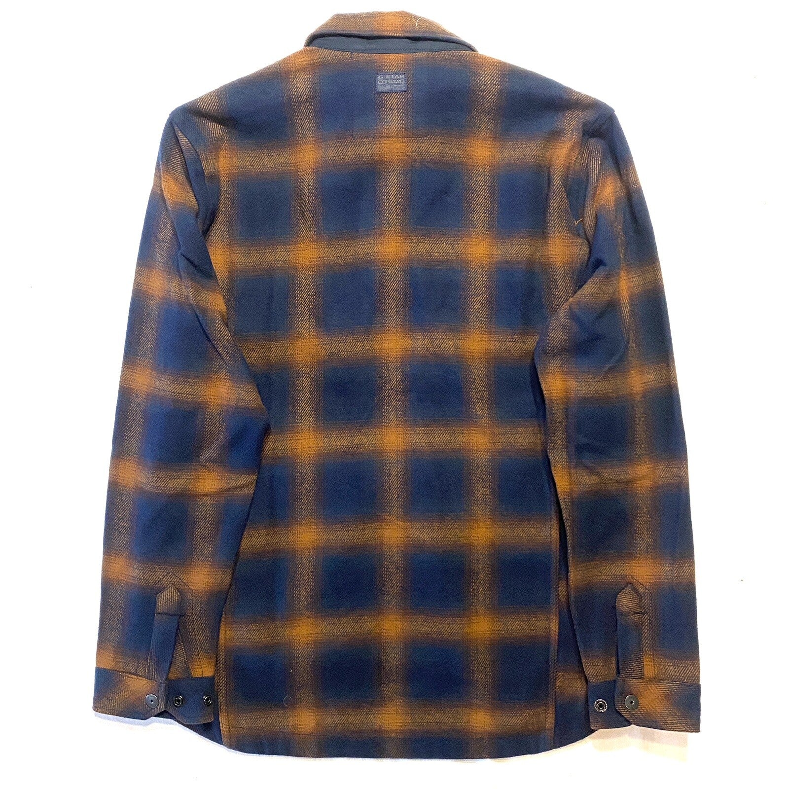 G STAR RAW Mens Zip Fly Plaid Check Flannel Overshirt Jacket Blue (MSRP $240)