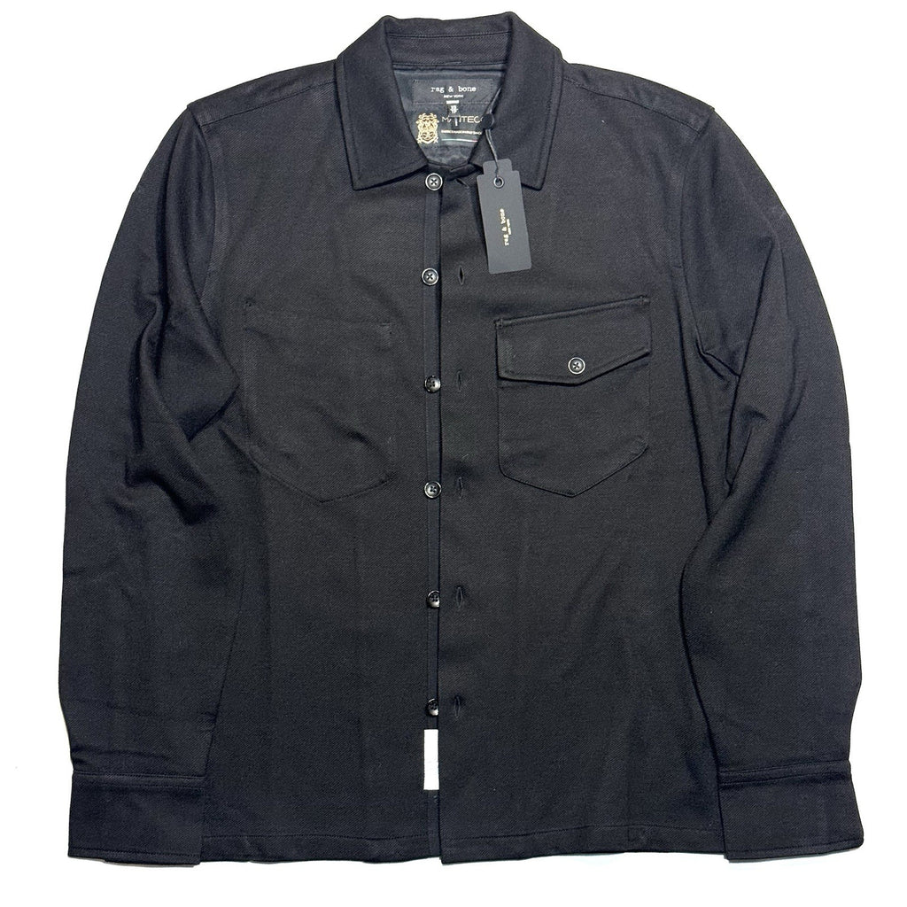 RAG & BONE Mens Stanton Manteco Fabric Over Shirt Jacket Black (MSRP $495)