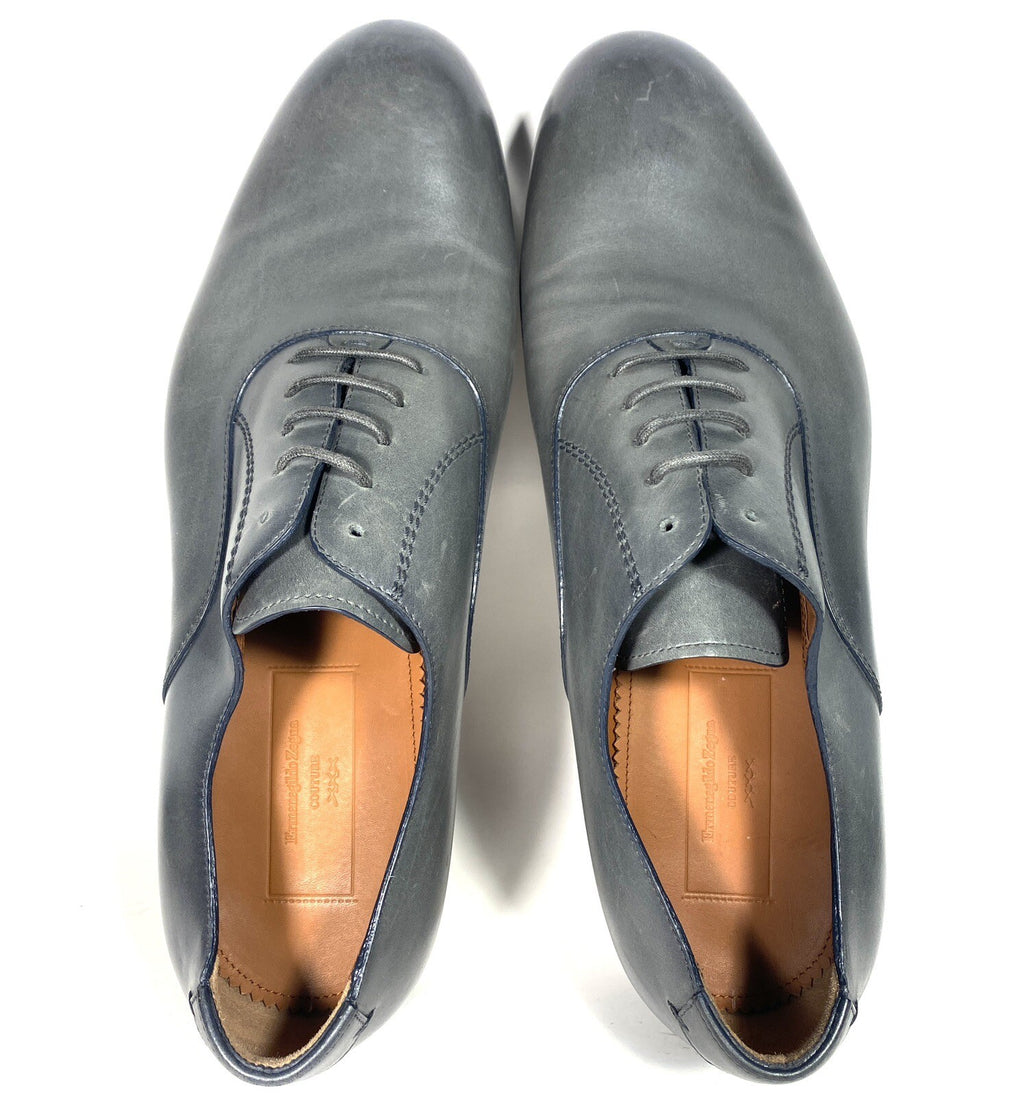 ERMENEGILDO ZEGNA Couture Mens Leather Lace Up Oxford Shoes Grey 11 -MSRP $1,100