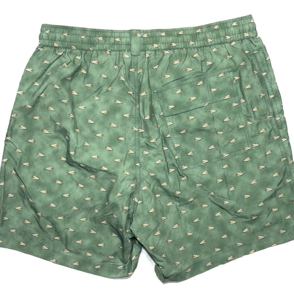 LORO PIANA Mens Bay Boats Print Swim Trunks Shorts Green (MSRP $580)