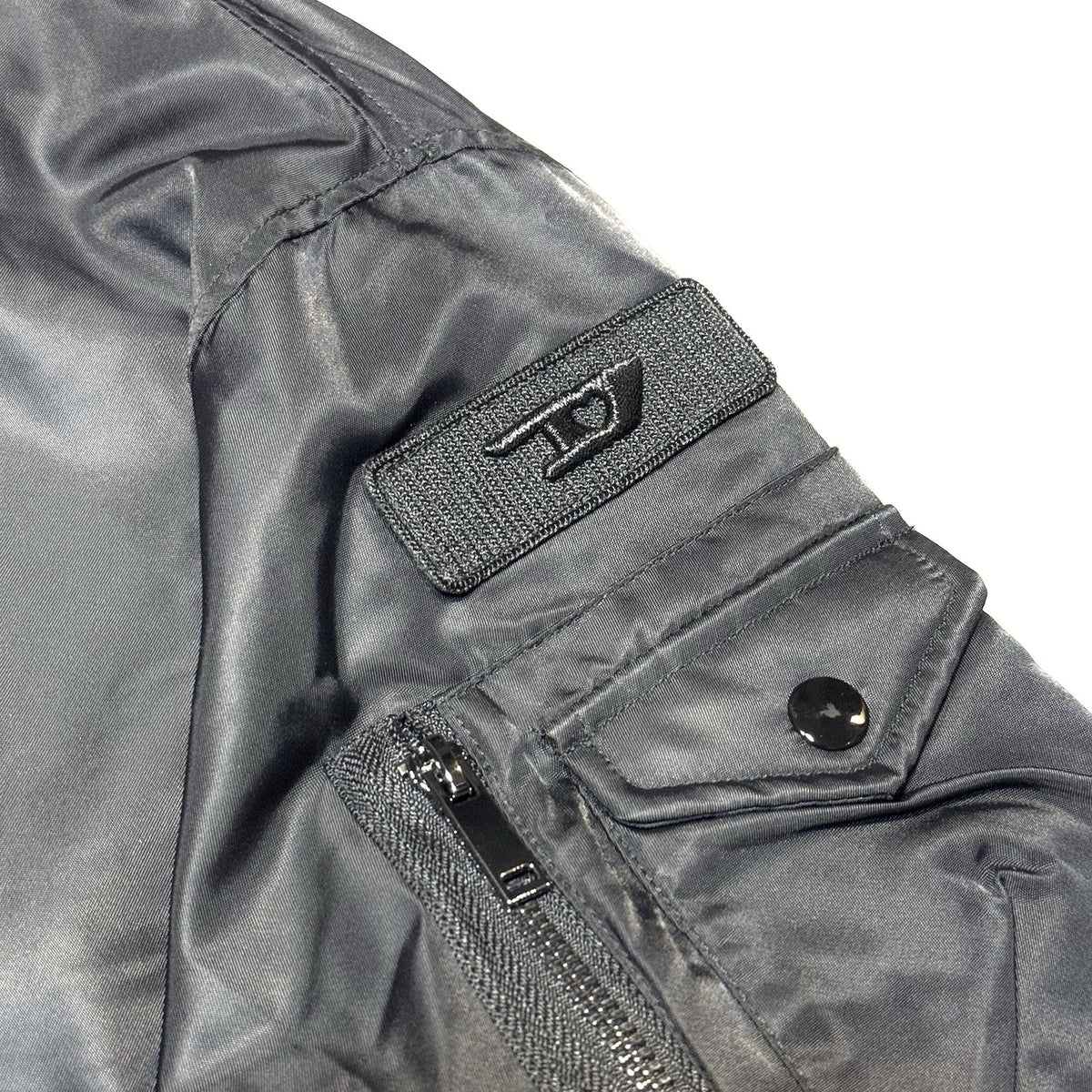 DIESEL Mens Reversible Nylon Zip Bomber Jacket Coat Black (MSRP $495)
