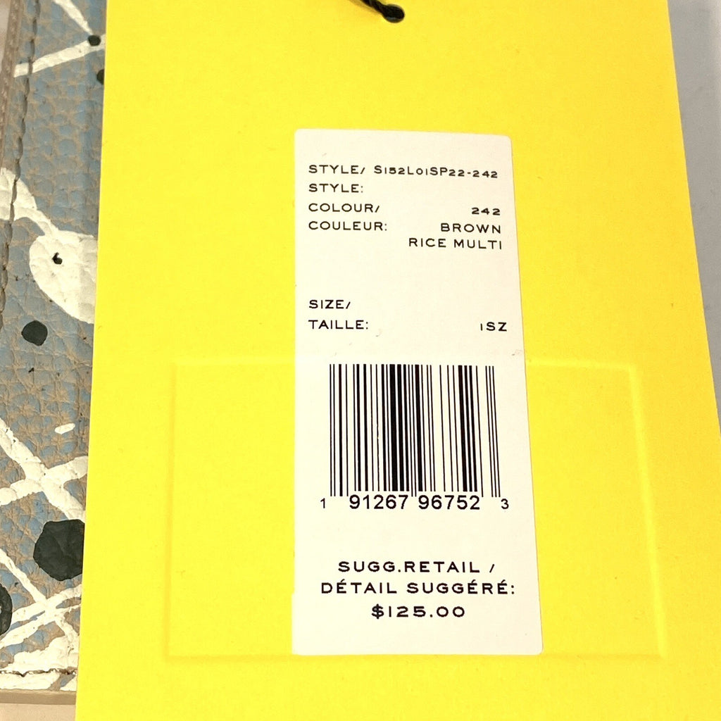 MARC JACOBS J Logo Snapshot Leather Zip Wallet Splatter Paint Grey (MSRP $125)