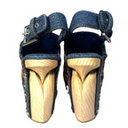 ALEXANDER MCQUEEN Womens Floral Beaded Denim Clog Mule Sandals 36 (MSRP $3,360)