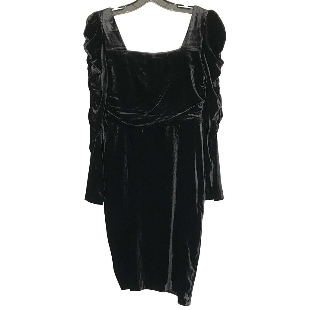 VERONICA BEARD Toki Velvet Long Sleeve Ruched Mini Dress Black (MSRP $698)