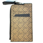 DUNHILL Signature Logo Printed Leather Zip Card Case Wallet Camel (MSRP $245)