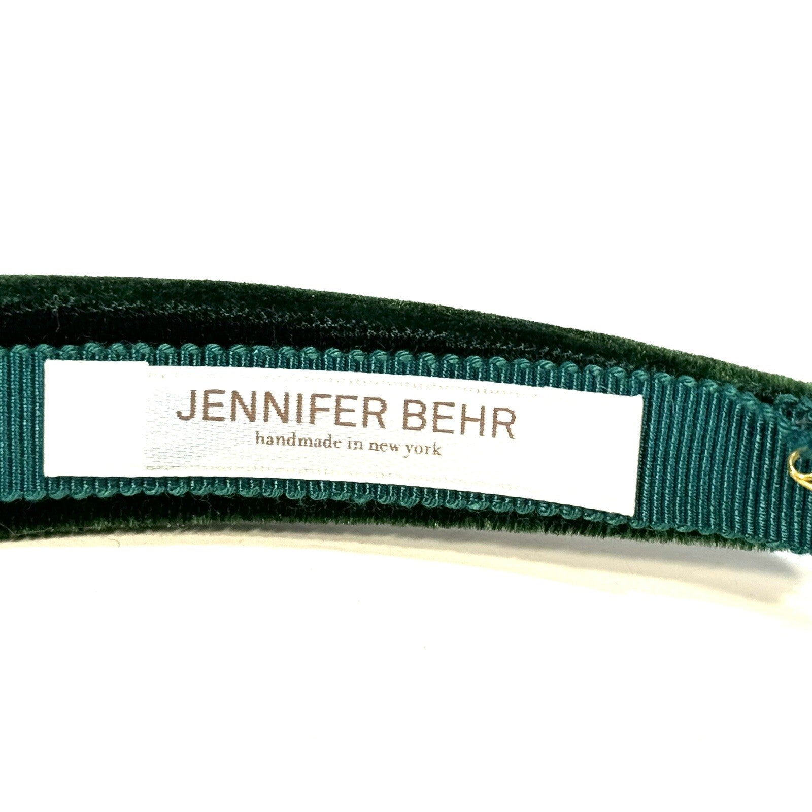 JENNIFER BEHR x Veronica Beard Tori Velvet Headband Forest Green (MSRP $188)