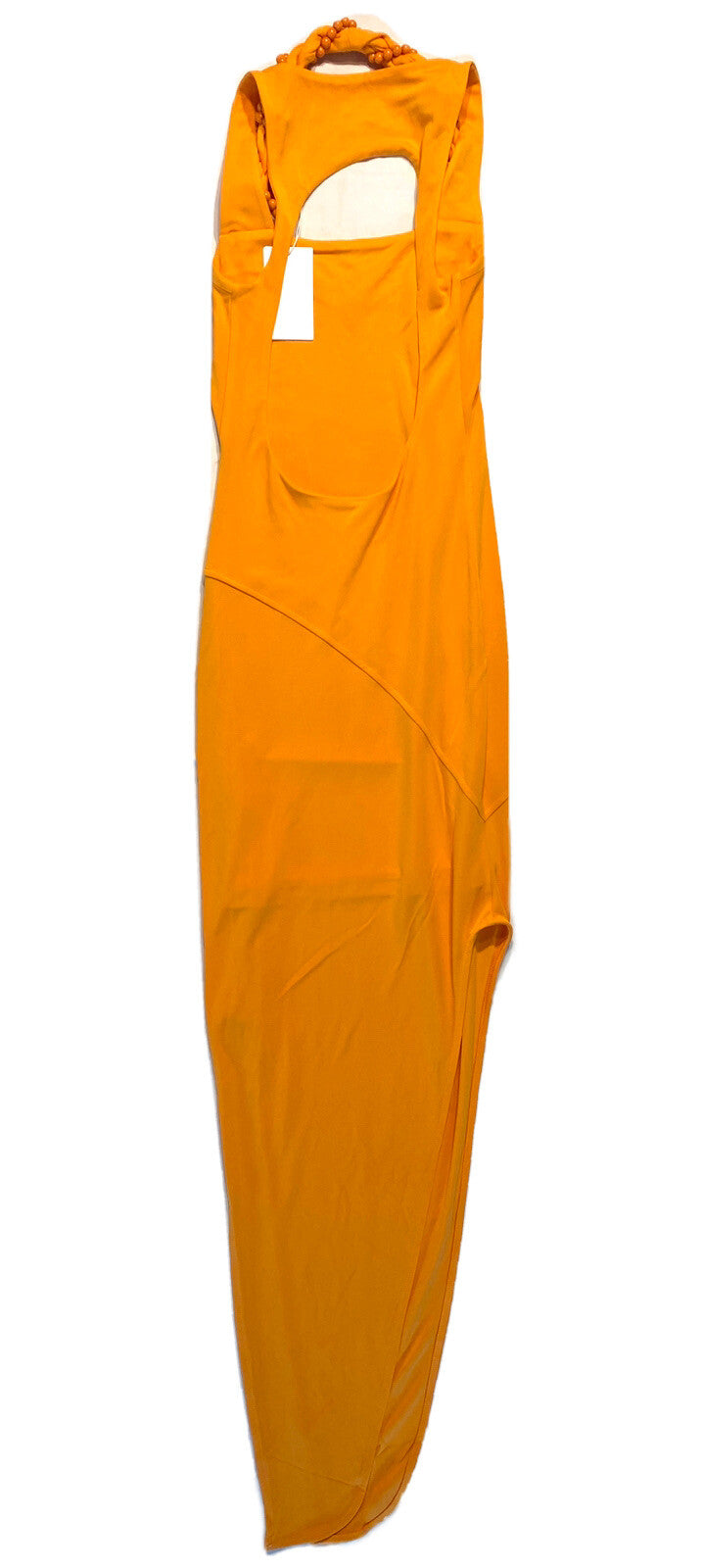 HELMUT LANG Viscose Jersey Twist Beads Long Dress Apricot Orange (MSRP $425)