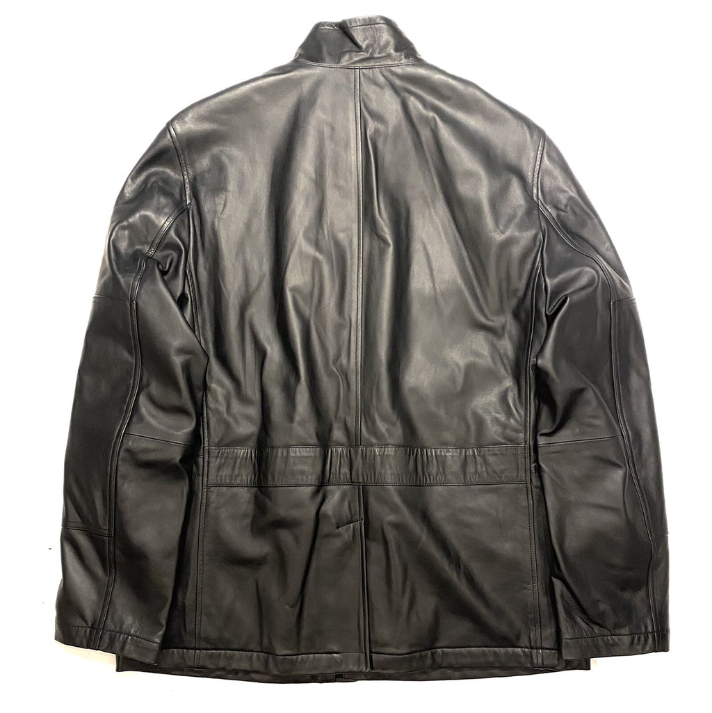 BALLY Mens Nappa Lamb Leather Coat Jacket Black (MSRP $2,500)