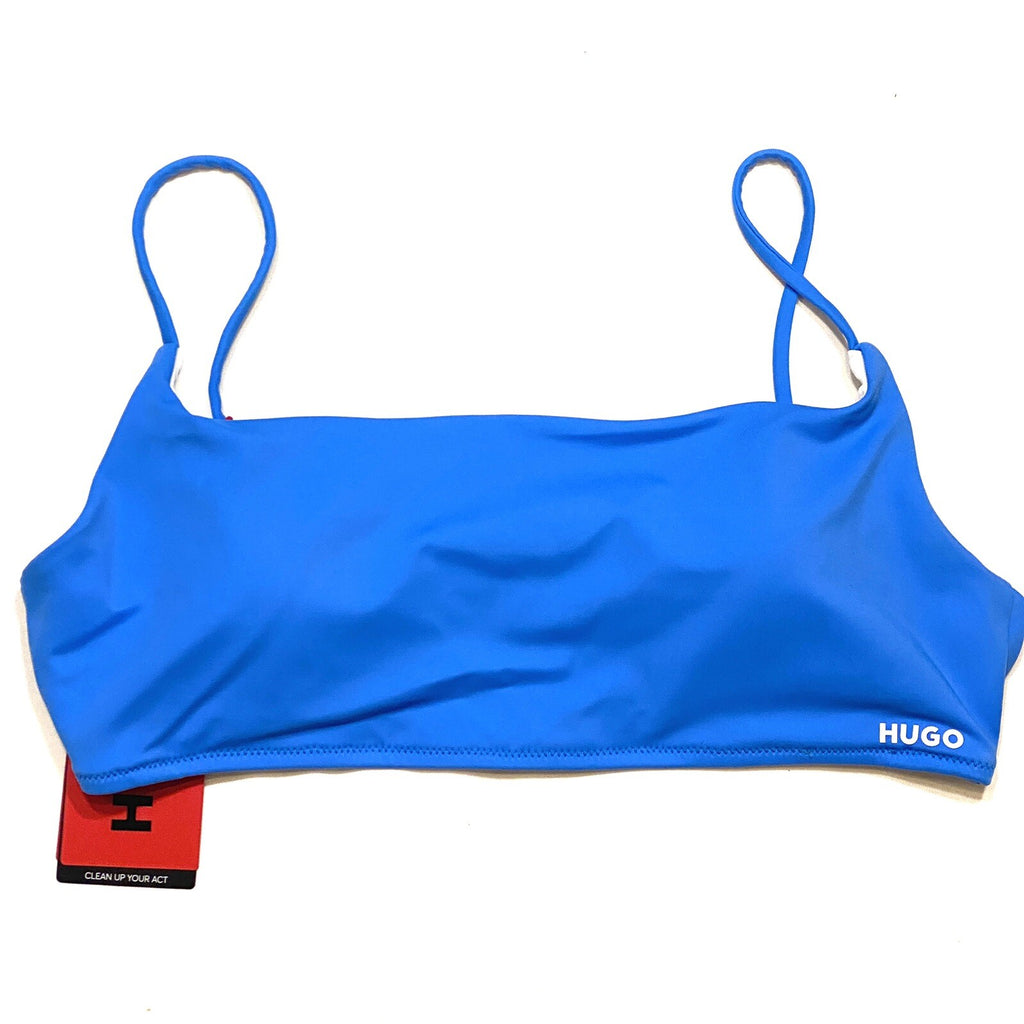 HUGO BOSS Womens Pure Logo Bralette Bikini Top and Bottom Set Blue