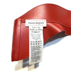 ALEXANDER MCQUEEN Womens Calf Leather Corset Belt Red 46 (MSRP $2,190)