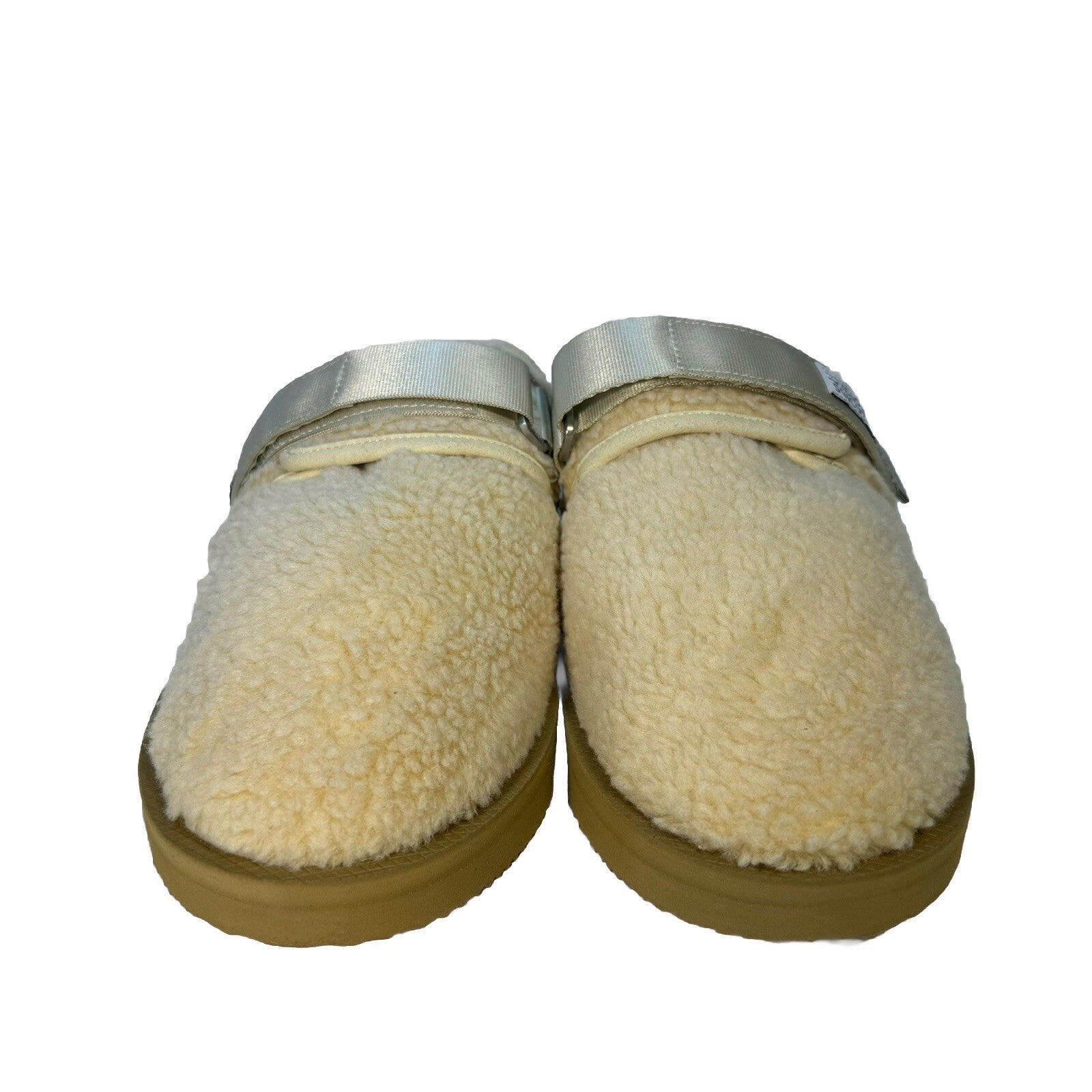 SUICOKE x John Elliott Mens Polar Fleece Mule Slip On Slides Cream 9 (MSRP $220)
