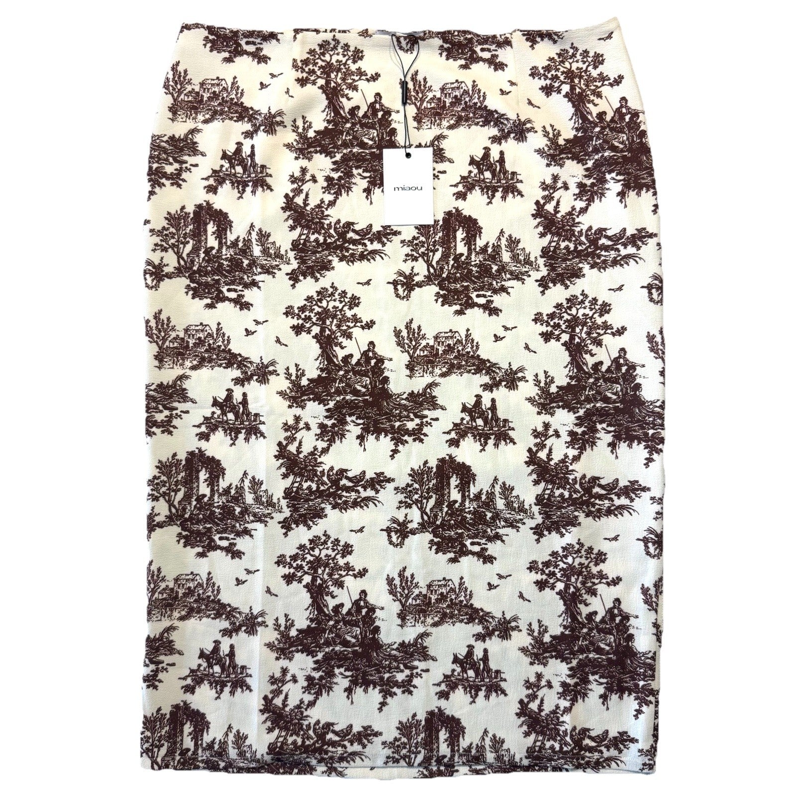 MIAOU Womens Moni Toile Print Maxi Knee Skirt Brown (MSRP $145)