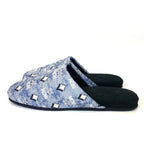 MCM Unisex Visetos Logo Canvas Room Slippers Vintage Blue S/M (MSRP $280)