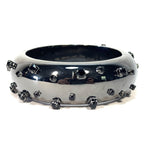 ALEXANDER MCQUEEN Womens Tubular Jeweled Cuff Bracelet Black (MSRP $1,550)