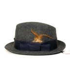PAUL SMITH Mens Trilby Handmade in UK Wool Felt Feather Hat Grey S (MSRP $165)