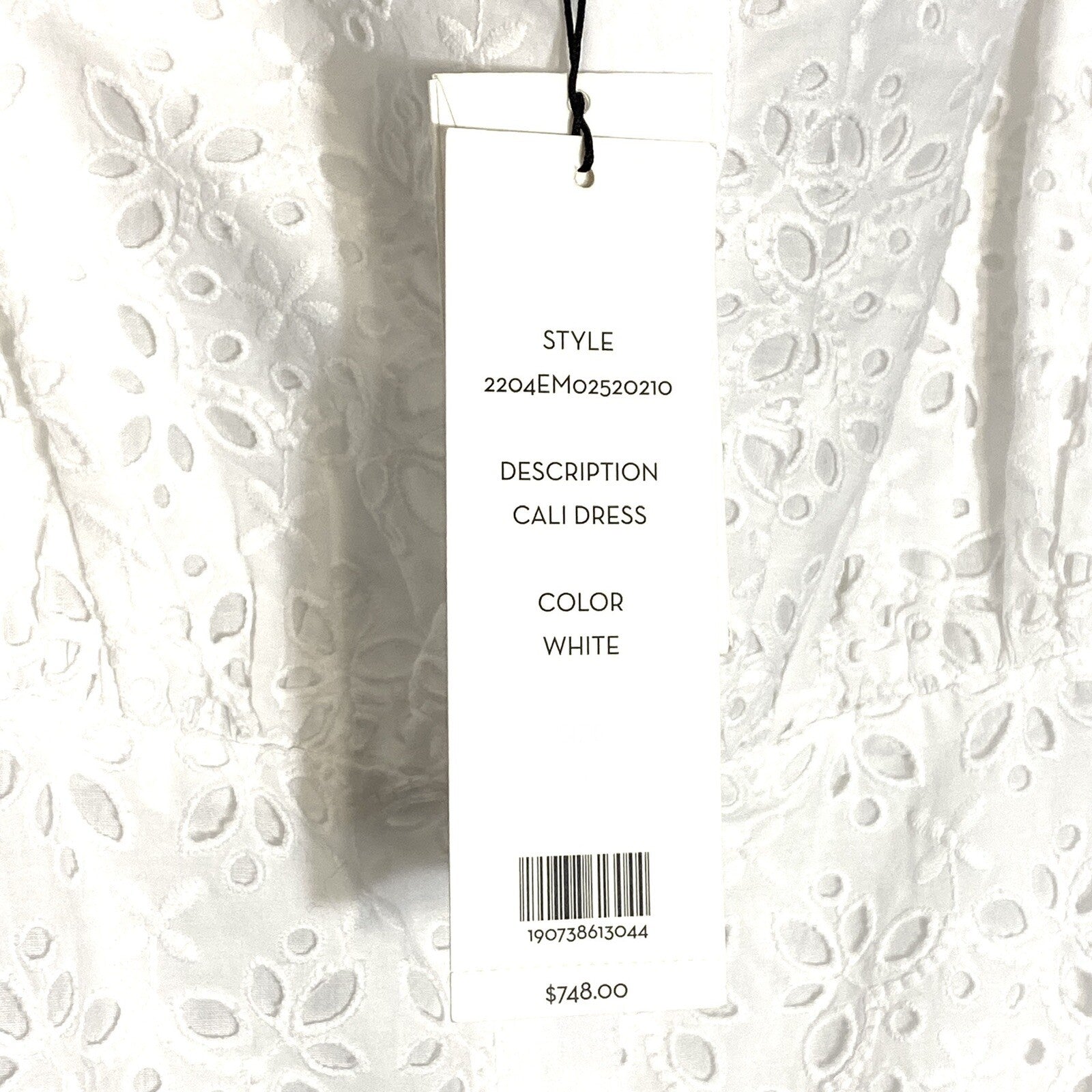 VERONICA BEARD Cali Eyelet Off Shoulder Maxi Dress White (MSRP $748)