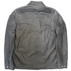 RICK OWENS Mens Brad Nubuck Leather Zip Jacket Dark Dust Grey 50 (MSRP $3,125)