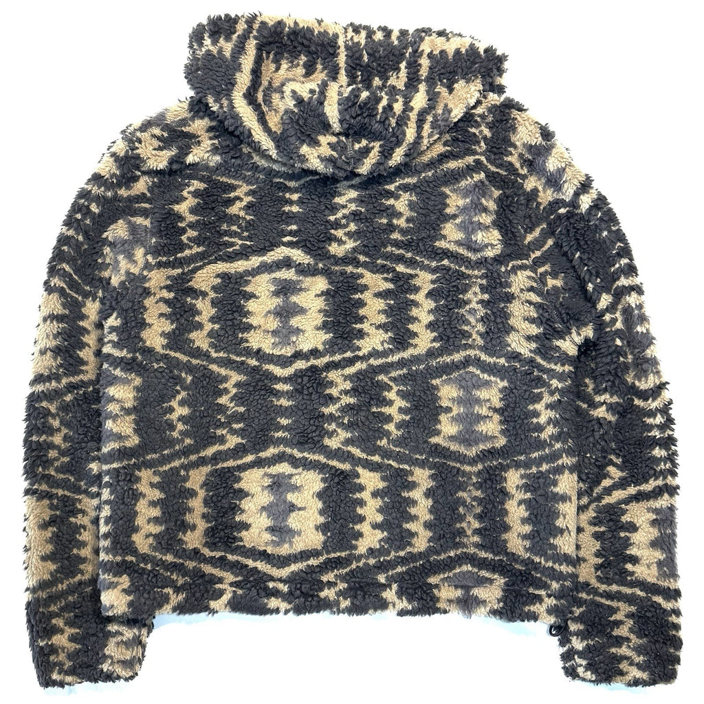 JOHN ELLIOTT Mens Morgan Camo Jacquard Fleece Sherpa Zip Hoodie Jacket Green S