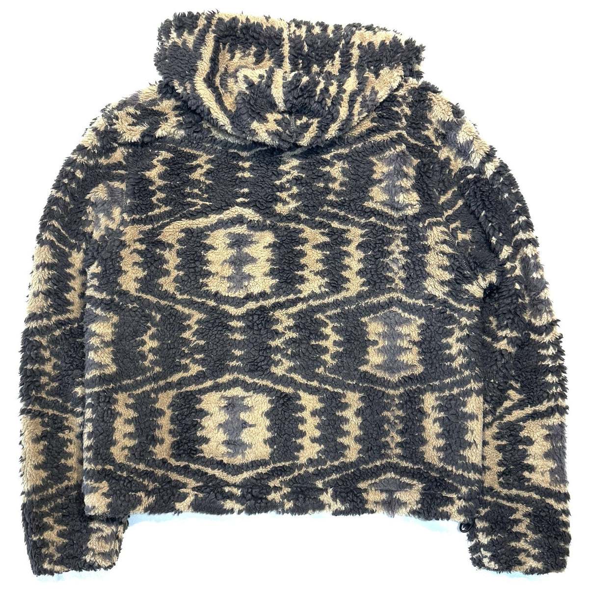 JOHN ELLIOTT Mens Morgan Camo Jacquard Fleece Sherpa Zip Hoodie Jacket Green S
