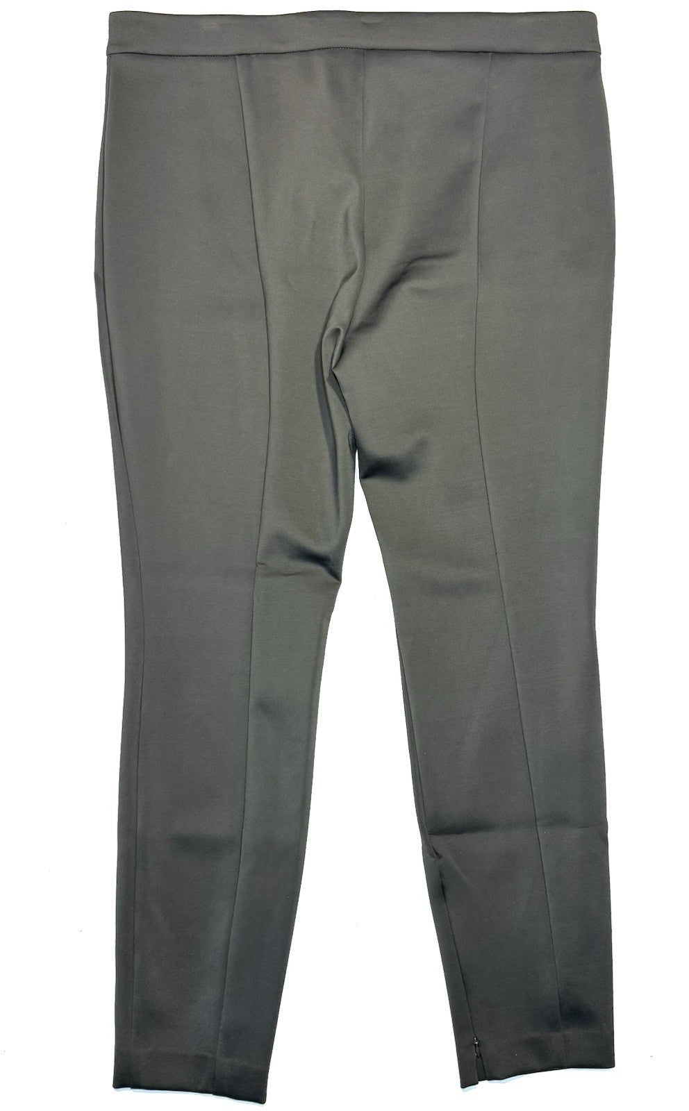 THEORY Womens HW Zip Polish Stretch Scuba Pants Deep Green 16 (MSRP $295)