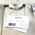 HELMUT LANG Unisex Painted Canvas Zip Parka Coat Ecru Ivory (MSRP $1,195)