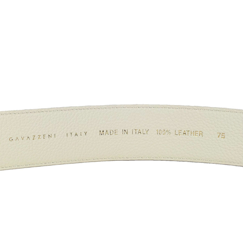 GAVAZZENI Womens Martina Buckle Leather Belt White XXS (MSRP $180)