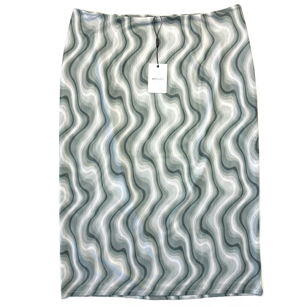 MIAOU Womens Moni Swerve Print Maxi Knee Skirt Sea Foam Green (MSRP $145)