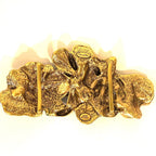 OSCAR DE LA RENTA Womens Enamel Flower Belt Buckle Dark Green 1.5in