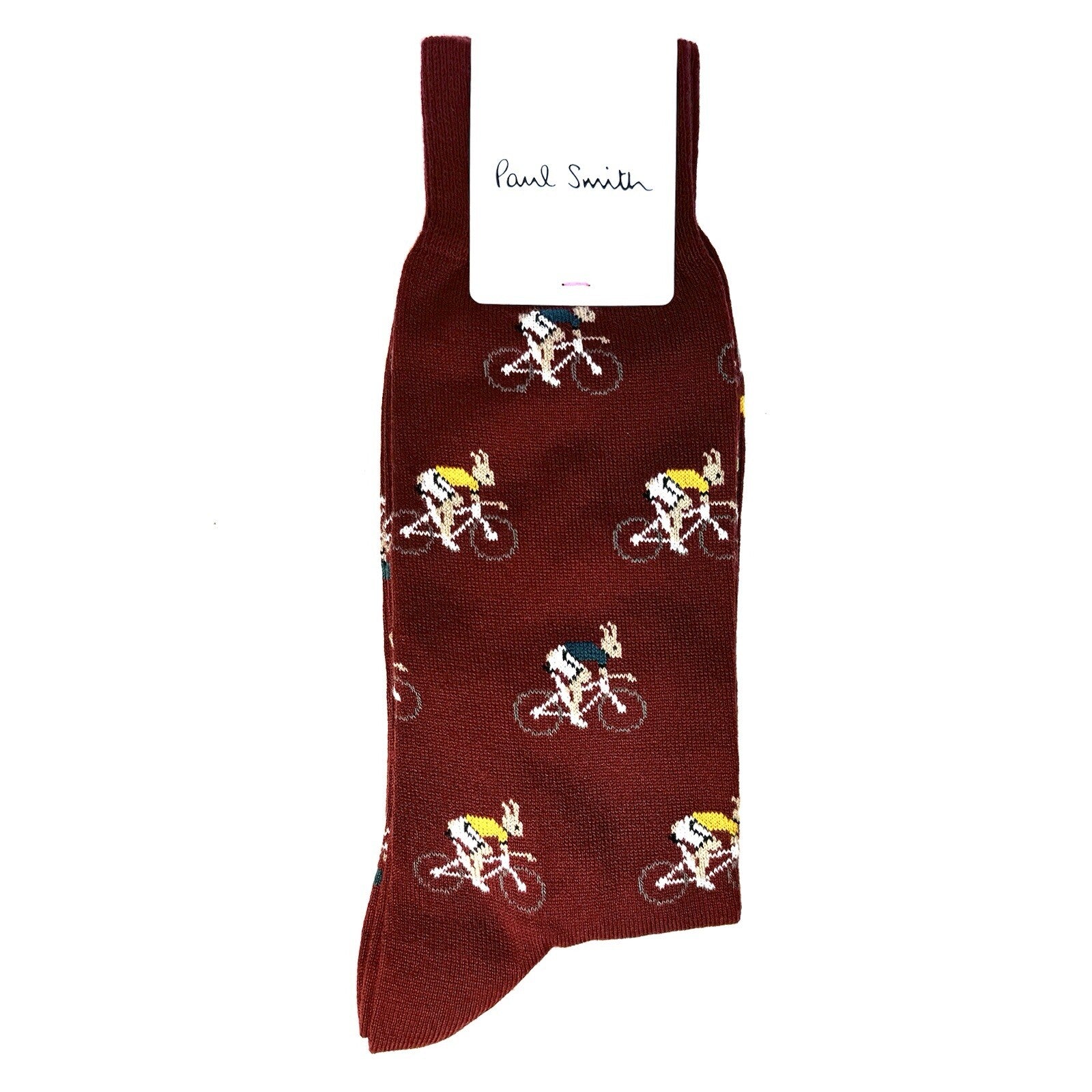 PAUL SMITH Mens Bicycle Rabbit Socks Red O/S (MSRP $30)