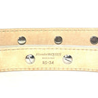 ALEXANDER MCQUEEN Womens Leather Thin Studded Double Belt Silver (MSRP $1,390)
