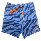 ICE CREAM Mens Concave Camo Tiger Stripe Shorts Federal Blue (MSRP $125)
