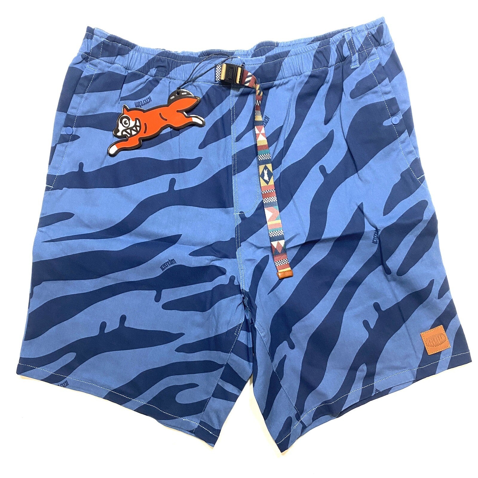 ICE CREAM Mens Concave Camo Tiger Stripe Shorts Federal Blue (MSRP $125)